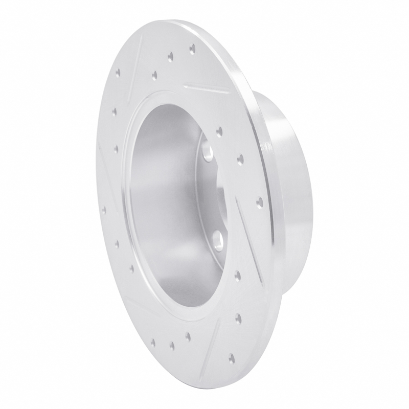 Audi A6 Brake Rotor (1) - Rear Right - R1 Concepts - Drilled & Slotted - Silver - `92-`05